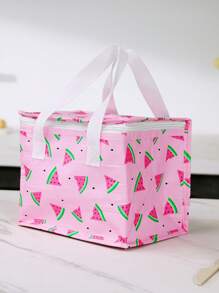 1入組PP午餐袋，現代西瓜印花家庭午餐袋 - 粉色 - 查看 1