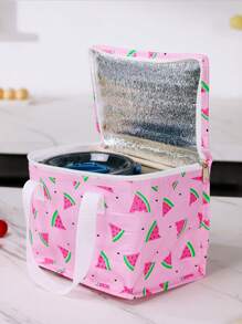 1入組PP午餐袋，現代西瓜印花家庭午餐袋 - 粉色 - 查看 4