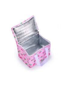 1入組PP午餐袋，現代西瓜印花家庭午餐袋 - 粉色 - 查看 6