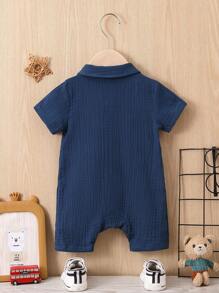 Baby Boy Reversible Pocket Shirt Romper