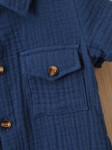Baby Boy Reversible Pocket Shirt Romper