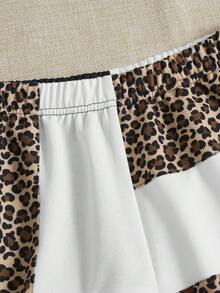 SHEIN EZwear Plus Leopard Print Shorts - Multicolor - View 3