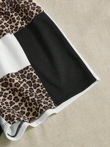 SHEIN EZwear Plus Leopard Print Shorts - Multicolor - View 4