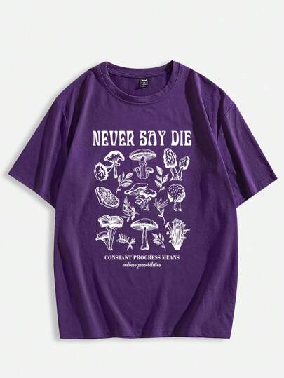 تي شيرت بطباعة فطر للشباب