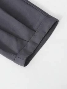 SHEIN Boys Drawstring Waist Slant Pocket Trousers - Dark Grey - View 6