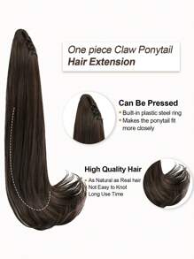 nimoki Medium Straight Ponytail Synthetic Hair Extension - Dark Brown - View 3