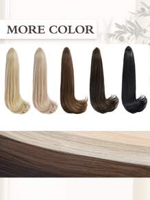 nimoki Medium Straight Ponytail Synthetic Hair Extension - Dark Brown - View 4