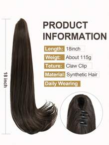 nimoki Medium Straight Ponytail Synthetic Hair Extension - Dark Brown - View 5