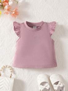 Baby Girl Ruffle Trim Tee