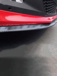 1 pieza 2,5M fibra de carbon con textura PVC de coche delantero parachoque protectora tira - Negro - Ver 1