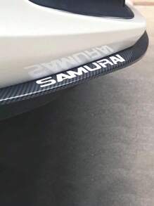 1 pieza 2,5M fibra de carbon con textura PVC de coche delantero parachoque protectora tira - Negro - Ver 2