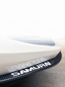 1 pieza 2,5M fibra de carbon con textura PVC de coche delantero parachoque protectora tira - Negro - Ver 5