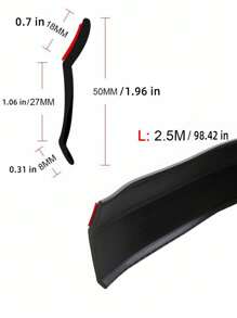 1 pieza 2,5M fibra de carbon con textura PVC de coche delantero parachoque protectora tira - Negro - Ver 6