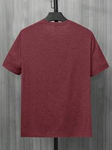 GENTILAND Men Wolf Print Tee - Rose Red - View 2