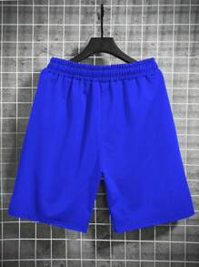 Manfinity Hypemode Quần short nam in hình gấu có dây rút, mùa hè - Xanh đậm - Xem 2