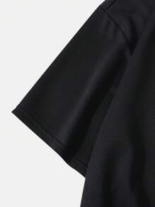 Manfinity Hypemode Nam In số Áo thun Thả vai - màu đen - Xem 5