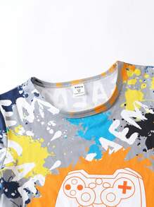 Tween Boy Gamepad & Letter Graphic PJ Set