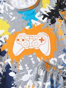 Tween Boy Gamepad & Letter Graphic PJ Set