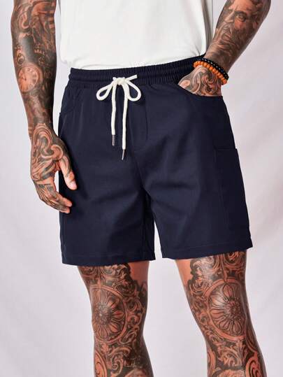 Manfinity NXTstreet 休閒抽繩 口袋純色男士短褲