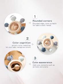 Bebé 1 pieza Mordedor seta & trébol en relieve de silicona - Azul - Ver 5