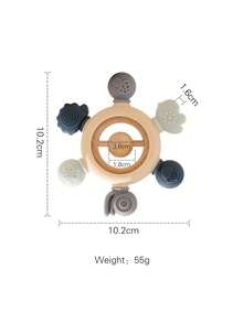 Bebé 1 pieza Mordedor seta & trébol en relieve de silicona - Azul - Ver 7