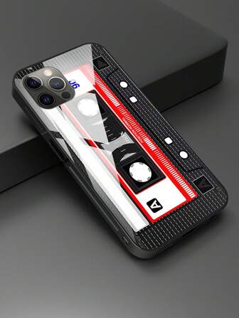 GLANDOTU Vintage Klebeband mit Glasrückseite, TPU Silikon, hart, stoßfest, kompatibel mit Samsung Galaxy iPhone, Xiaomi und anderen Modellen