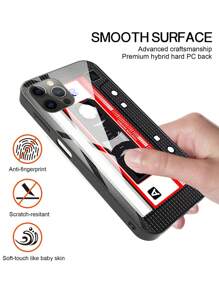 GLANDOTU 復古織帶玻璃後TPR聚氨酯矽膠難防震手機殼與三星兼容星系iPhone,小米和其他型號 - 彩色 - 查看 3