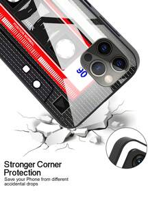 GLANDOTU 復古織帶玻璃後TPR聚氨酯矽膠難防震手機殼與三星兼容星系iPhone,小米和其他型號 - 彩色 - 查看 4