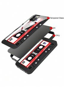 GLANDOTU 復古織帶玻璃後TPR聚氨酯矽膠難防震手機殼與三星兼容星系iPhone,小米和其他型號 - 彩色 - 查看 6