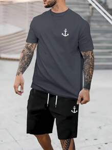 Manfinity Homme Bộ hai mảnh Nam Dây kéo Đồ họa Giải trí - Nhiều màu - Xem 2