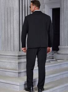 Manfinity Mode Men Double Breasted Blazer & Suit Trousers - Black - View 2