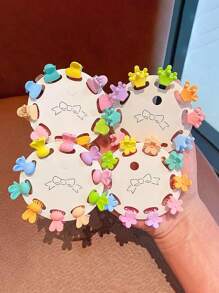 10入組女孩隨機蝴蝶設計可愛髮爪適用於日常生活 - 彩色 - 查看 2