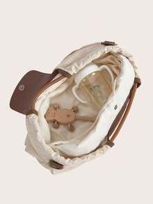 Bebé Bolsa de pañales con bordado de oso de gran capacidad - Multicolor - Ver 3