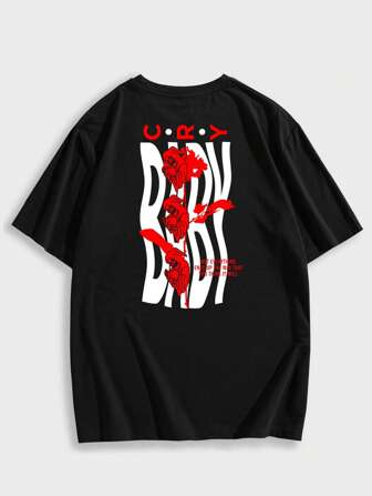 Hombres Camiseta algodón con estampado de cráneo