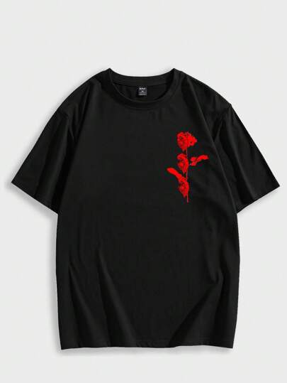 Hombres Camiseta algodón con estampado de cráneo
