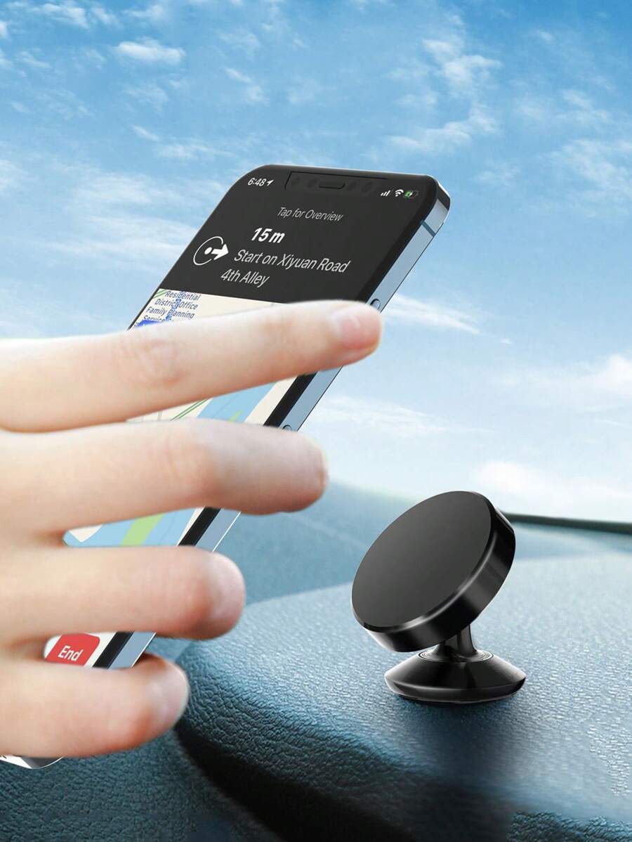 通用磁性車載手機支架適用於所有手機型號汽車合金手機支架汽車儀表板手機磁鐵支架