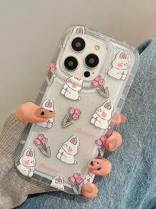 卡通兔子透明手機殼 - 彩色 - 查看 2