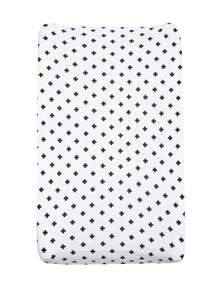 Baby Plus Sign Pattern Fitted Sheet - Black and White - View 3