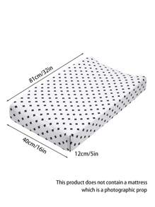 Baby Plus Sign Pattern Fitted Sheet - Black and White - View 4