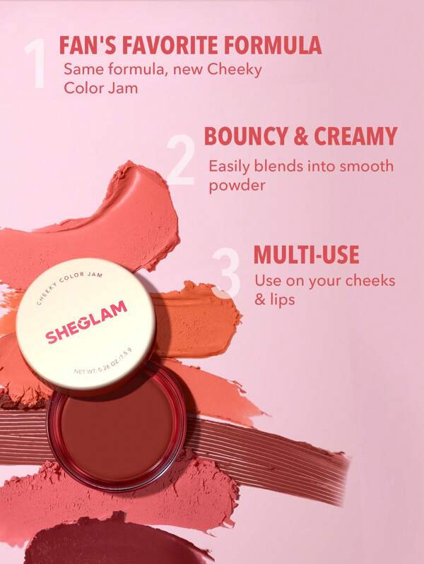 SHEGLAM Cheeky Color JamScarlet Sunset 6 Shades MultiUse Cream Blush