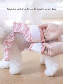 1 pieza Pantalones sanitarios para mascota con patrón de guingán para perro con gato para saludable - Rosa - Ver 6