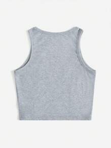 SHEIN EZwear Top tank de onda & con estampado de letra
