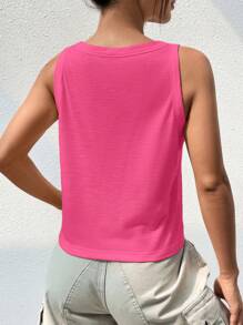 Firerie Top tank unicolor con parche de bolsillo