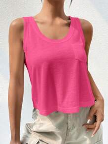 Firerie Top tank unicolor con parche de bolsillo