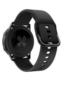 1入組手錶錶帶，兼容Galaxy Watch4 5 40mm 44mm，20mm矽膠兼容Samsung Galaxy Watch 4 6 Classic 43mm 47mm 42 46mm運動手環手鍊智能手錶錶帶配件，無縫隙設計 - 黑色 - 查看 2