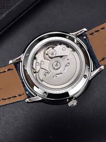 Round Dial Date Mechanical Watch - Black - View 2