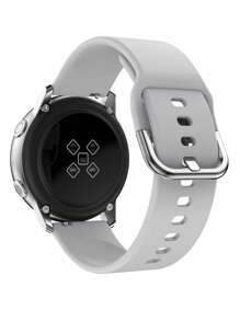1入組20mm手錶錶帶，適用於三星Galaxy Watch4 44mm/40mm 5 Pro Active 2 Gear S3、華為Watch GT2/3/2E等，由矽膠製成的手鐲。 - 灰色 - 查看 2
