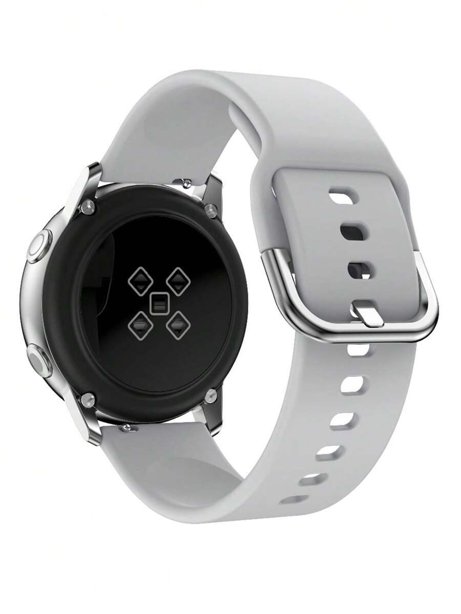 1入組20mm手錶錶帶，適用於三星Galaxy Watch4 44mm/40mm 5 Pro Active 2 Gear S3、華為Watch GT2/3/2E等，由矽膠製成的手鐲。