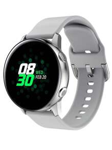 1入組20mm手錶錶帶，適用於三星Galaxy Watch4 44mm/40mm 5 Pro Active 2 Gear S3、華為Watch GT2/3/2E等，由矽膠製成的手鐲。 - 灰色 - 查看 3