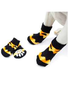 2 pares Calcetines para mascotas estampado de calabaza para perro con gato para verano